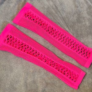 Neon pink hosiery